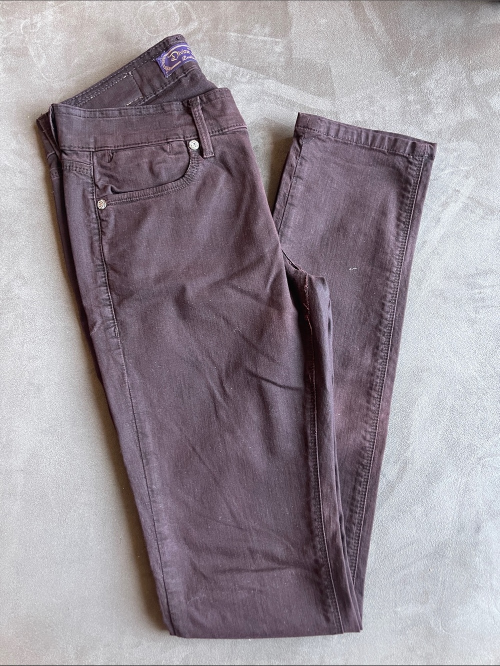 Divine Rights of Denim Skinny Jeans in Deep Plum